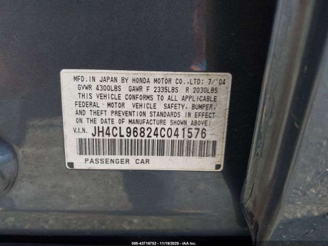 2004 ACURA TSX JH4CL96824C041576 Photo 8