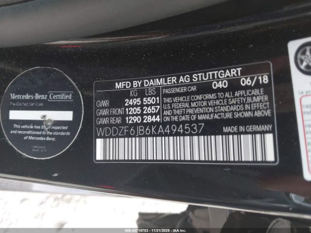 2019 MERCEDES-BENZ E 450 WDDZF6JB6KA494537 Photo 8