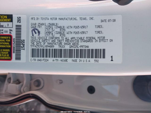 2020 TOYOTA TACOMA 5TFAZ5CNXLX094009 Photo 8