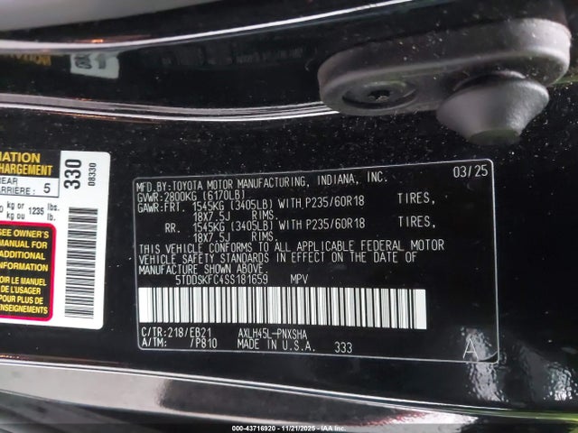 5TDDSKFC4SS181659 Toyota Sienna Xse