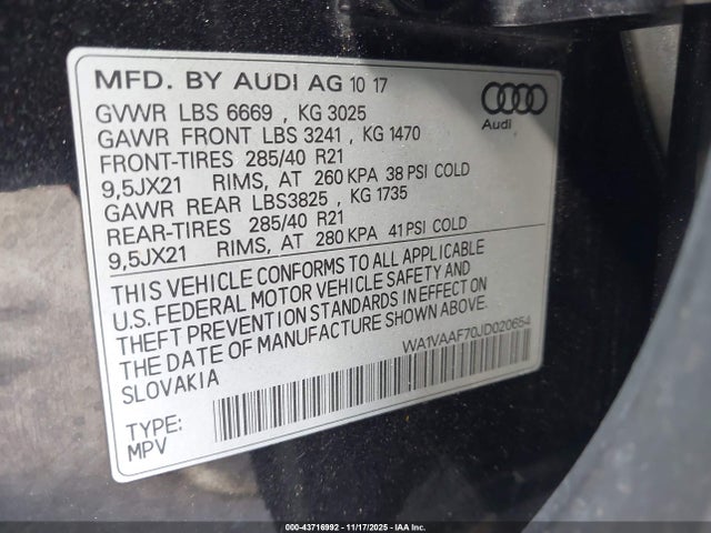 2018 AUDI Q7 WA1VAAF70JD020654 Photo 8