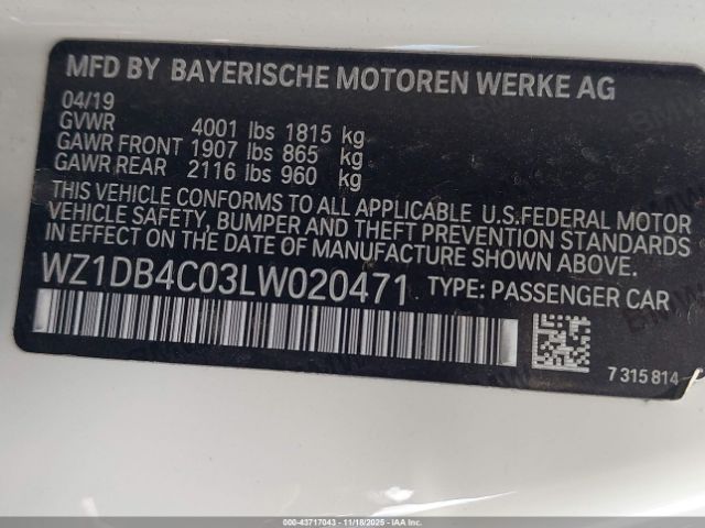 2020 TOYOTA GR SUPRA WZ1DB4C03LW020471 Photo 8