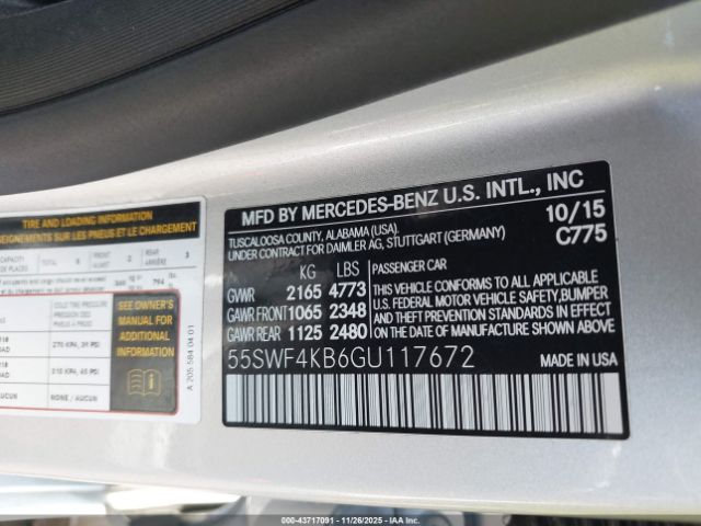 2016 MERCEDES-BENZ C 300 55SWF4KB6GU117672 Photo 8