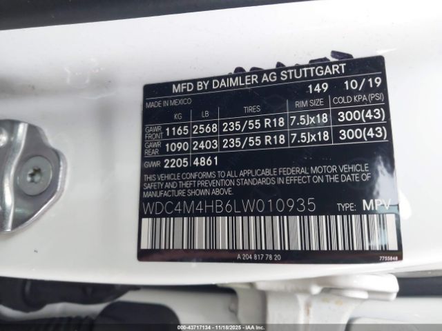 2020 MERCEDES-BENZ GLB 250 WDC4M4HB6LW010935 Photo 8