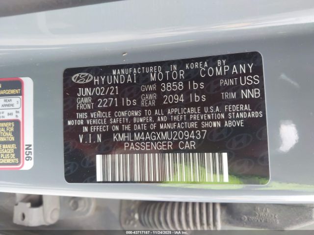 2021 HYUNDAI ELANTRA KMHLM4AGXMU209437 Photo 8