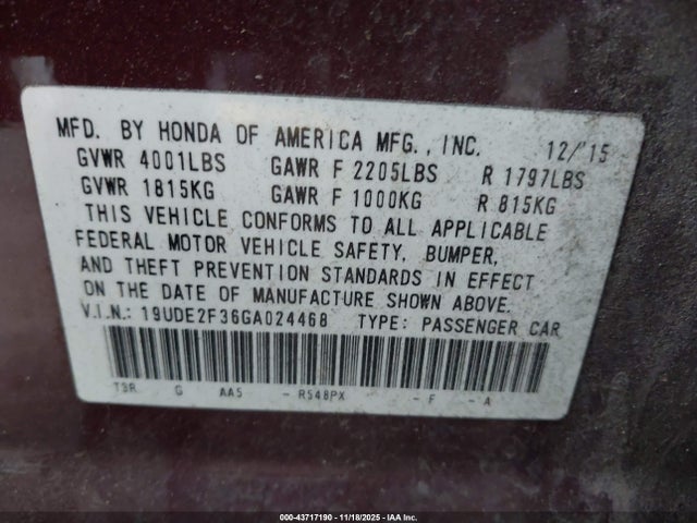 Aukcja sprzedaży 2016 Acura Ilx 2.4l/acurawatch Plus Package, vin: 19UDE2F36GA024468, numer aukcji: 43717190