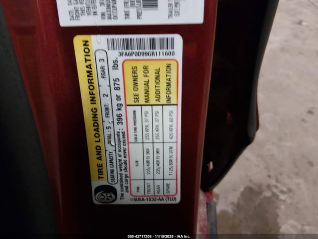 2016 FORD FUSION 3FA6P0D99GR111600 Photo 8