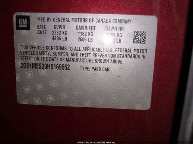 2017 CADILLAC XTS 2G61M5S39H9169662 Photo 8