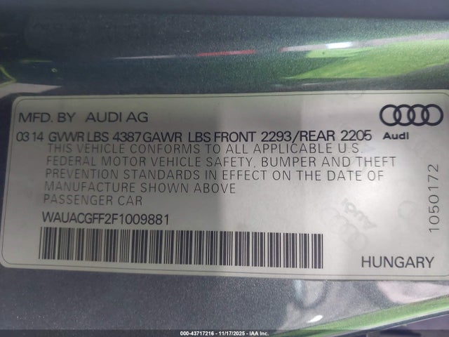 2015 AUDI A3 WAUACGFF2F1009881 Photo 8