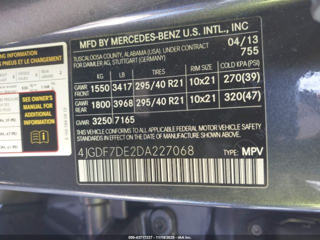 2013 MERCEDES-BENZ GL 550 4JGDF7DE2DA227068 Photo 8