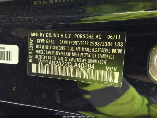 2012 PORSCHE CAYENNE WP1AB2A22CLA40284 Photo 8