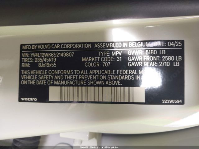 2025 VOLVO V60 CROSS COUNTRY YV4L12WK6S2149807 Photo 8