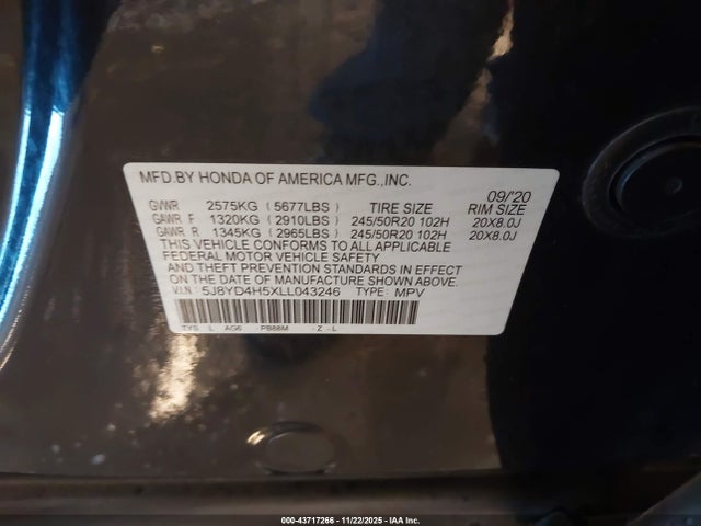 2020 ACURA MDX 5J8YD4H5XLL043246 Photo 8