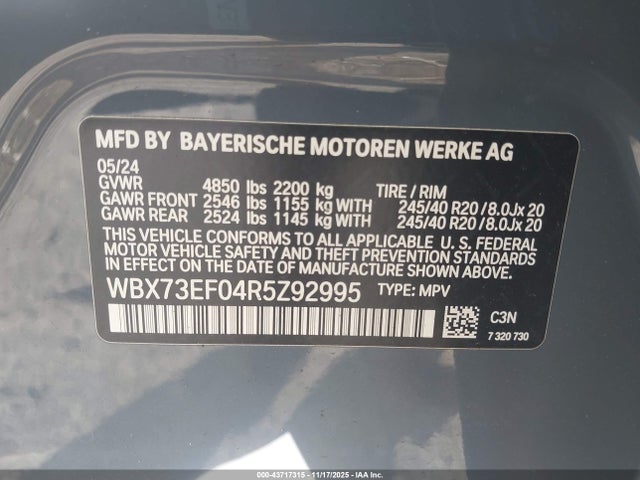 2024 BMW X1 WBX73EF04R5Z92995 Photo 8