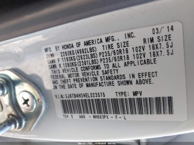 2014 ACURA RDX 5J8TB4H34EL023575 Photo 8