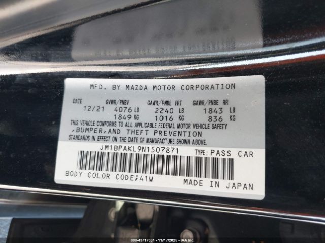 2022 MAZDA MAZDA3 JM1BPAKL9N1507871 Photo 8