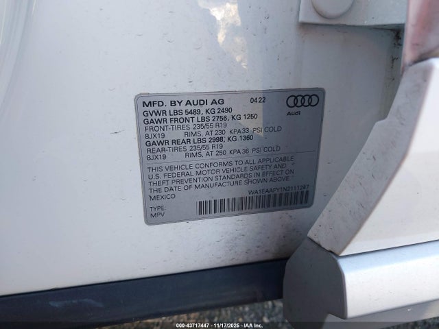 2022 AUDI Q5 WA1EAAFY1N2111247 Photo 8