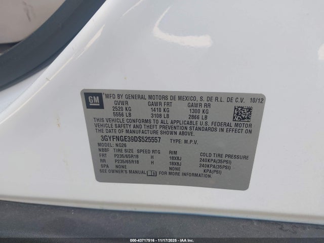 2013 CADILLAC SRX 3GYFNGE39DS525557 Photo 8