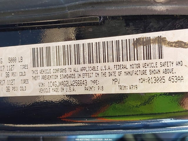 2020 JEEP WRANGLER 1C4GJXAG2LW256643 Photo 8