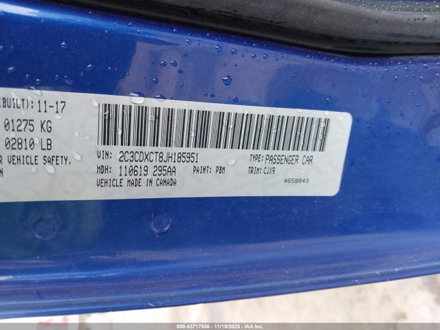 43717556 :رقم المزاد ، 2C3CDXCT8JH185951 vin ، 2018 Dodge Charger R/t Rwd مزاد بيع
