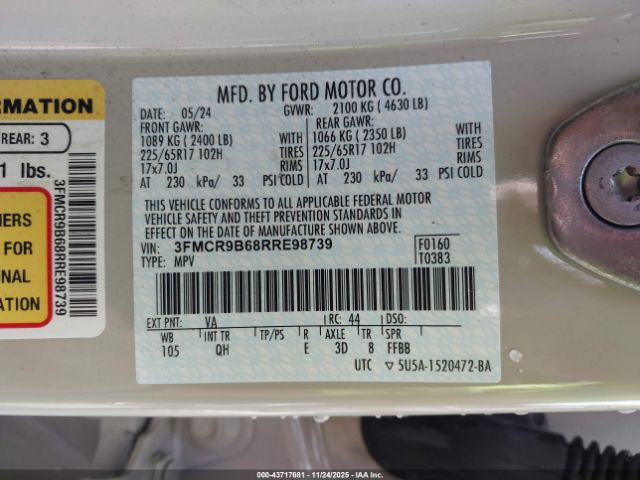 2024 FORD BRONCO SPORT 3FMCR9B68RRE98739 Photo 8