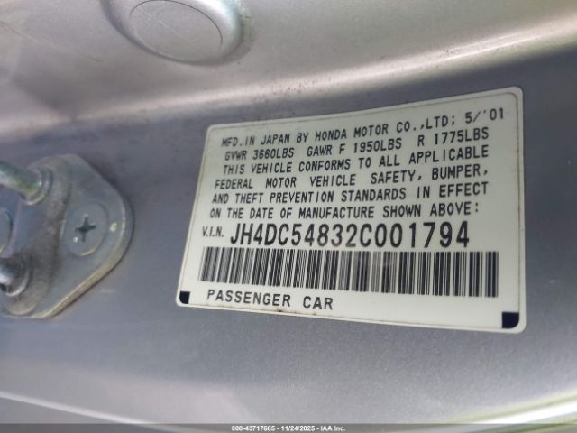 2002 ACURA RSX JH4DC54832C001794 Photo 8