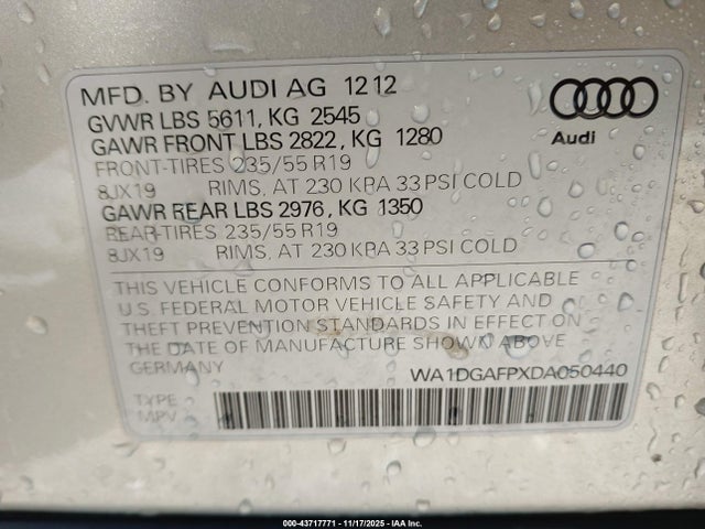 2013 AUDI Q5 WA1DGAFPXDA050440 Photo 8