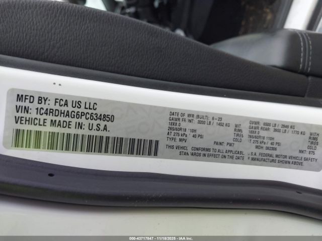 2023 DODGE DURANGO 1C4RDHAG6PC634850 Photo 8