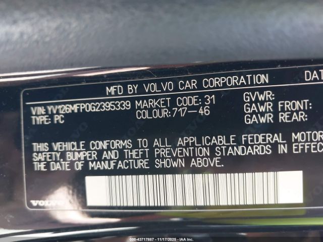 2016 VOLVO S60 YV126MFP0G2395339 Photo 8
