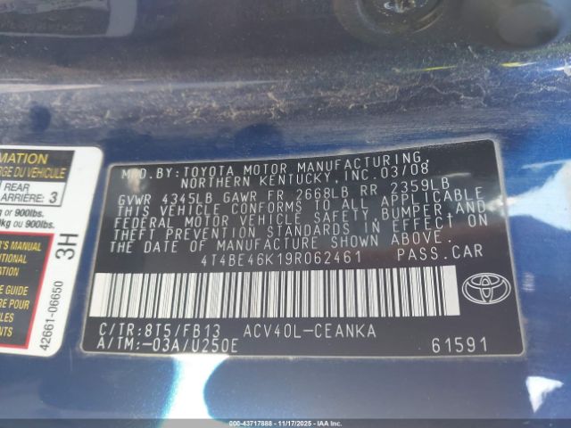 2009 TOYOTA CAMRY 4T4BE46K19R062461 Photo 8