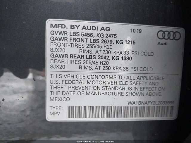 2020 AUDI Q5 WA1BNAFY2L2033999 Photo 8