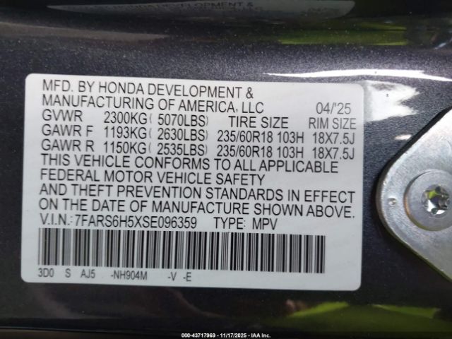 2025 HONDA CR-V HYBRID 7FARS6H5XSE096359 Photo 8