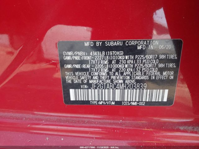 2021 SUBARU CROSSTREK JF2GTABC4MH203839 Photo 8