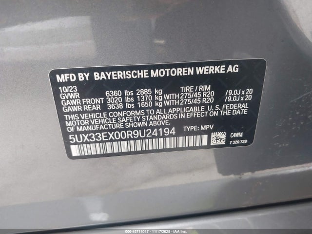2024 BMW X6 5UX33EX00R9U24194 Photo 8