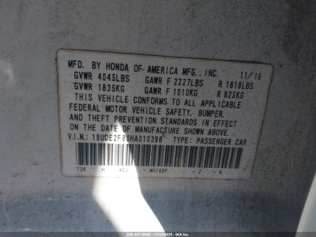 2017 ACURA ILX 19UDE2F80HA010398 Photo 8