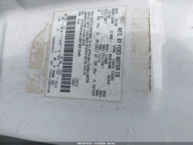 2008 FORD F-150 1FTPW14V38FB51240 Photo 8