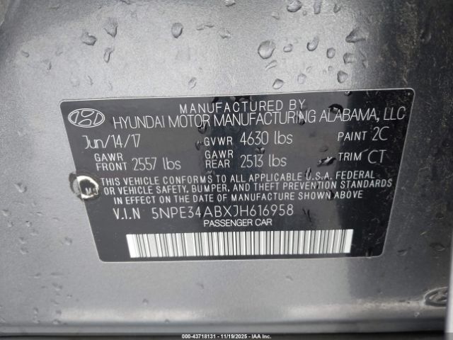 2018 HYUNDAI SONATA 5NPE34ABXJH616958 Photo 8