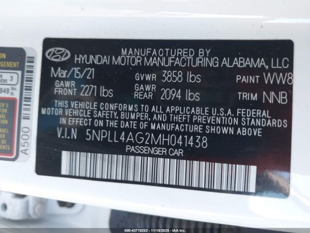 2021 HYUNDAI ELANTRA 5NPLL4AG2MH041438 Photo 8