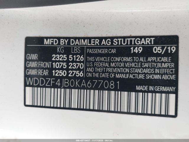 2019 MERCEDES-BENZ E 300 WDDZF4JB0KA677081 Photo 8