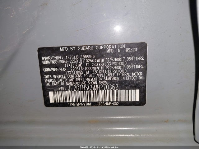 JF2GTHSC5MH270362 Subaru Crosstrek Sport