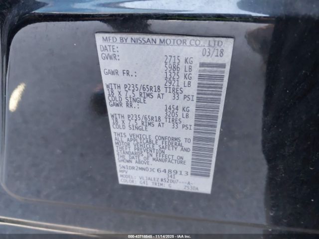 2018 NISSAN PATHFINDER 5N1DR2MN0JC648913 Photo 8