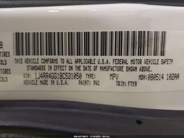 2011 JEEP GRAND CHEROKEE 1J4RR4GG1BC531050 Photo 8