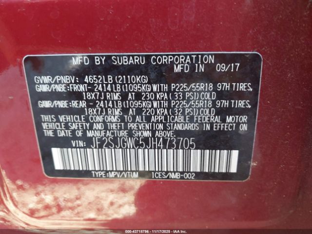 2018 SUBARU FORESTER JF2SJGWC5JH473705 Photo 8
