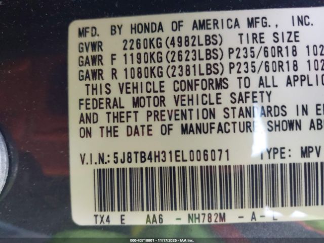 2014 ACURA RDX 5J8TB4H31EL006071 Photo 8