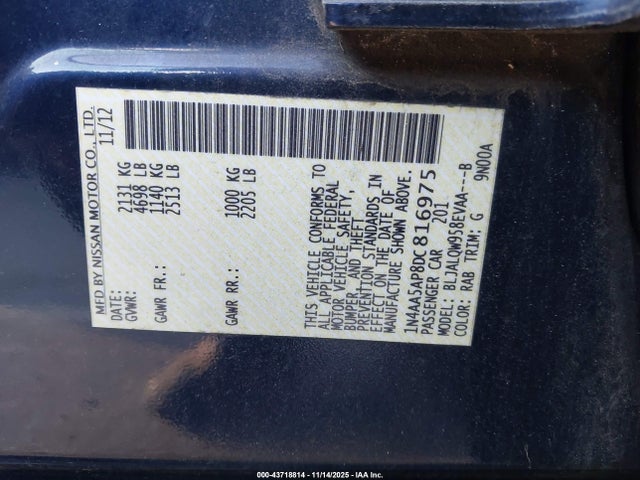 2013 NISSAN MAXIMA 1N4AA5AP8DC816975 Photo 8