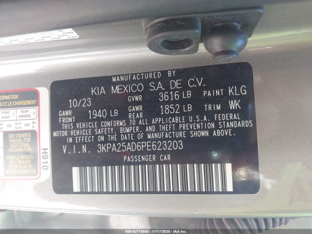 2023 KIA RIO 5-DOOR 3KPA25AD6PE623203 Photo 8