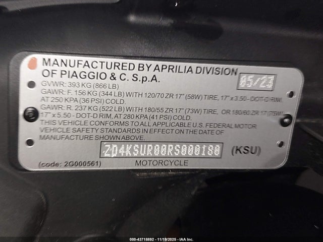 2024 APRILIA RS ZD4KSUR00RS000180 Photo 9