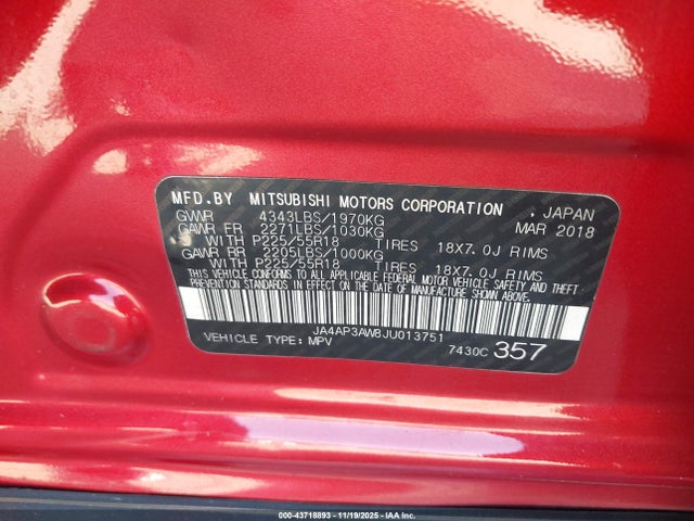 2018 MITSUBISHI OUTLANDER SPORT JA4AP3AW8JU013751 Photo 8