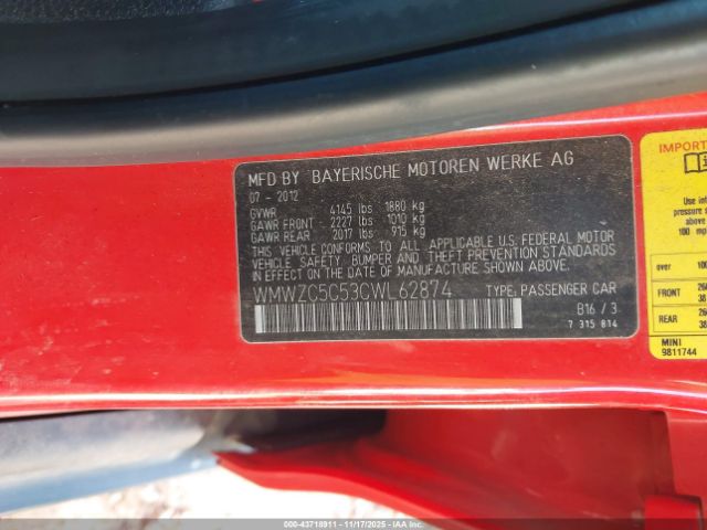 2012 MINI COOPER S COUNTRYMAN WMWZC5C53CWL62874 Photo 8