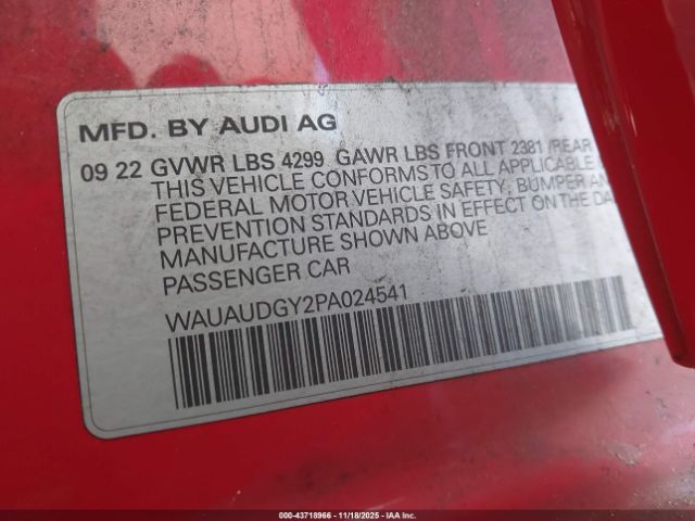 2023 AUDI A3 WAUAUDGY2PA024541 Photo 8